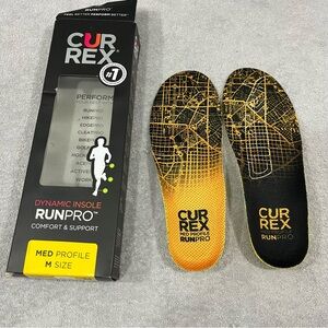 CURREX RunPro Comfort & Support Insole Mens Sz (M) 7-8.5 Black/Yellow 20123-18
